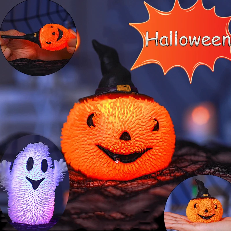 Jouets extensibles citrouille fantôme d'halloween pour enfants, jouets polyvalents anti-Stress à presser, jeu créatif à presser