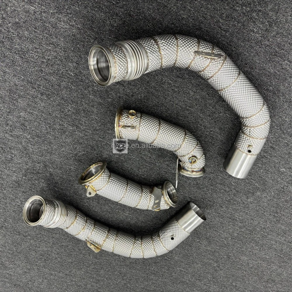 Fabrikneues Hochleistungs-Turbo-Downpipe für M5 F90 4.4T 2018-2023, Edelstahl 304, hochglanzpoliert, Hochleistungs-Auspuff – Detail 7