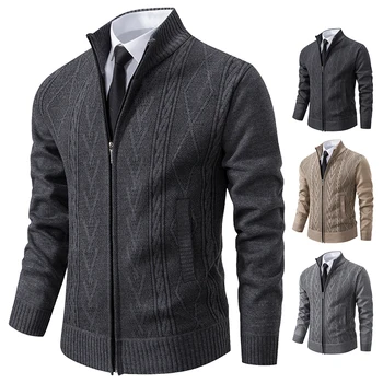 2023 autumn and winter new cashmere padded warm casual men's knitted sweater coat 2 2023 autumn and winter new cashmere padded warm casual men's knitted sweater coat 2