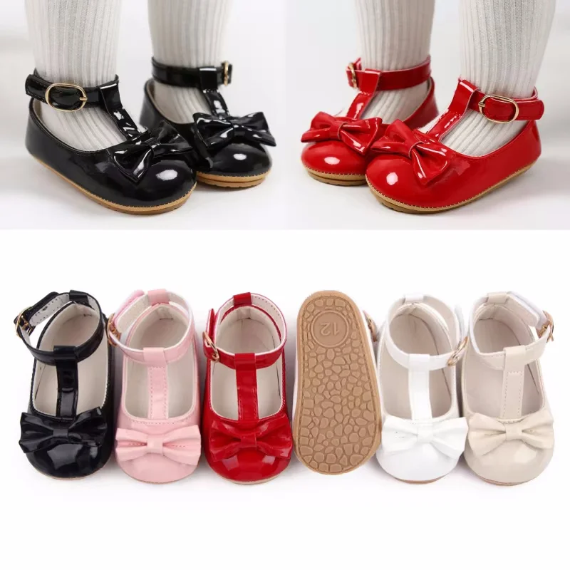 

Обувь для маленьких девочек, модные нескользящие сандалии принцессы на плоской подошве с бантом, формальные сандалии для младенцев, первые ходунки