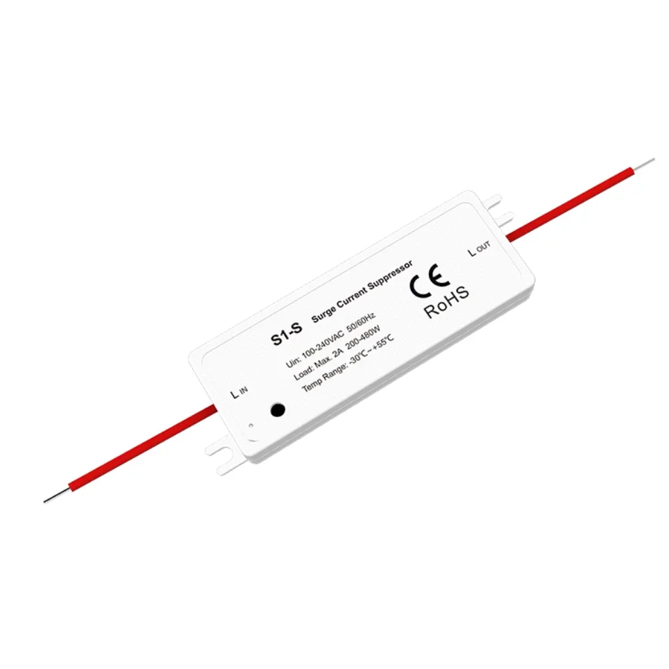 1CH*2A 110-220VAC Surge Current Suppressor S1-S 50/60Hz 200-480W Work with Traic Dimmable LED Driver