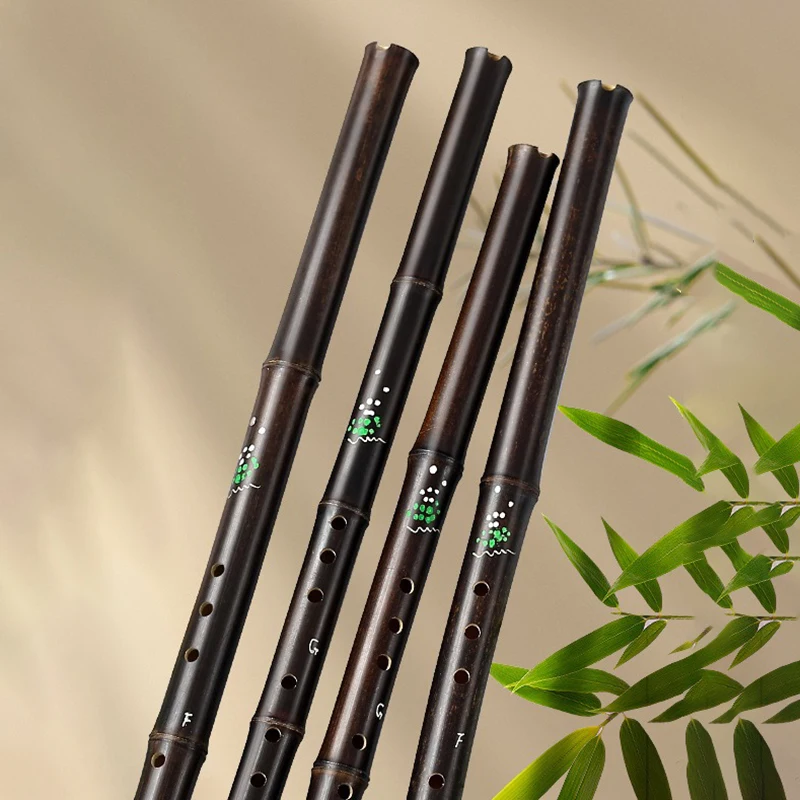 8-hole Purple Bamboo Flute G/F Key Professional Performance Dongxiao Traditional Beginners Vertical Blowing Flutes Instruments