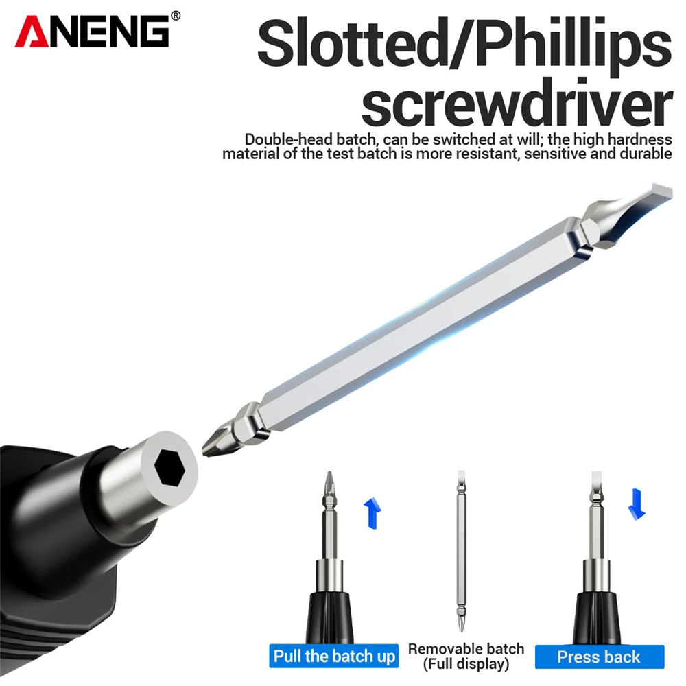 مفك الجهد المزدوج رئيس القلم ANENG B20 Smar مفك ثنائي الاستخدام مشقوق عبر متر 11 فولت ~ 450 فولت التيار المتناوب كشف الجهد تستر