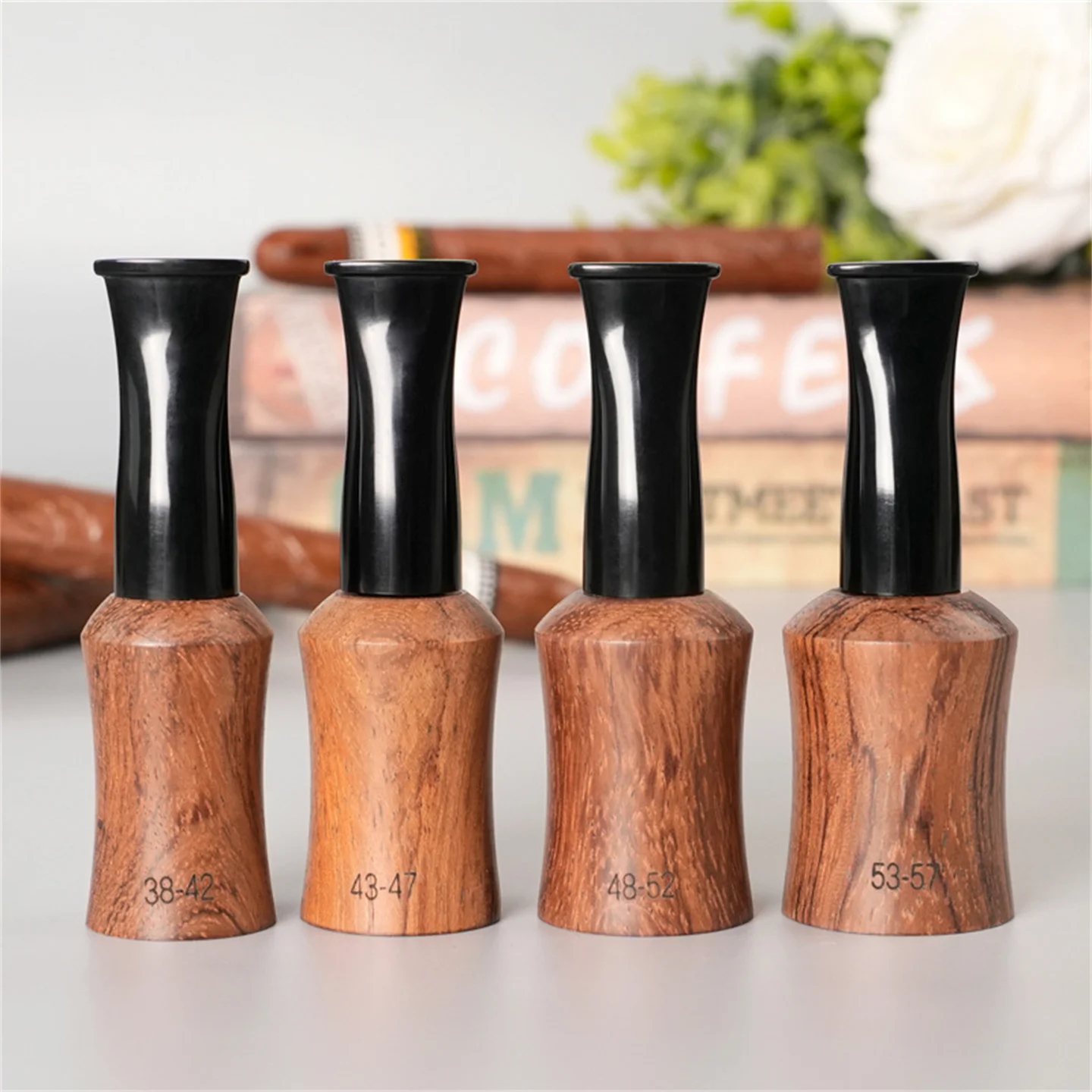 10 Pieces / Lot 20-62 Ring 9MM Activated Carbon Filter Rosewood & Ebony Cigar Holder Cigar Mouthpiece Smoking Accessories