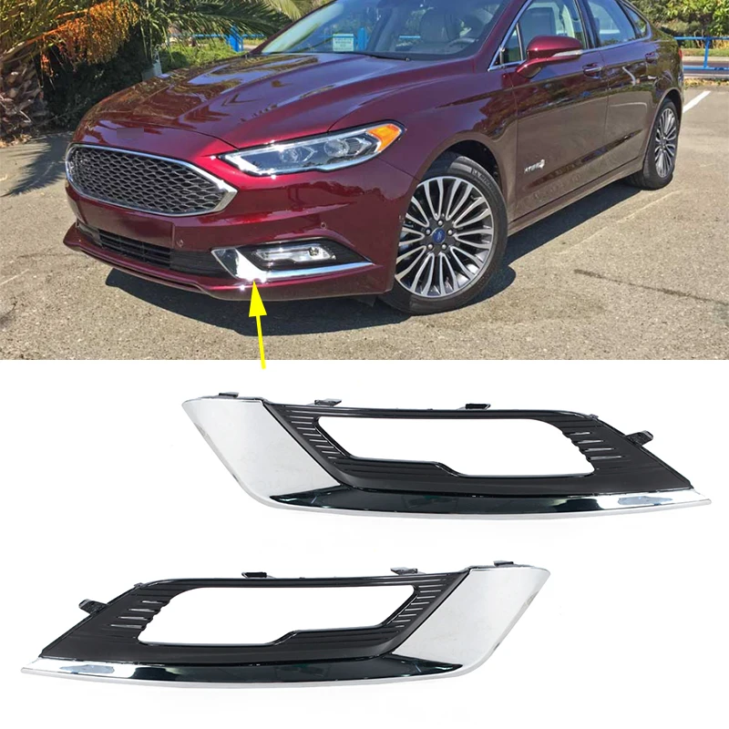 For Ford Fusion 2017 2018 Front Bumper Fog Lamp Light Frame Cover Grille Foglight Foglamp Trim Cap Hood