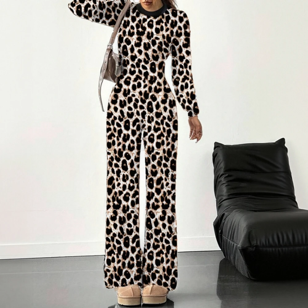 

Spring Autumn Casual Round Neck Jumpsuit Women's Fashion Comfortable Fit Dress Stylish Trendy Style No Decoration