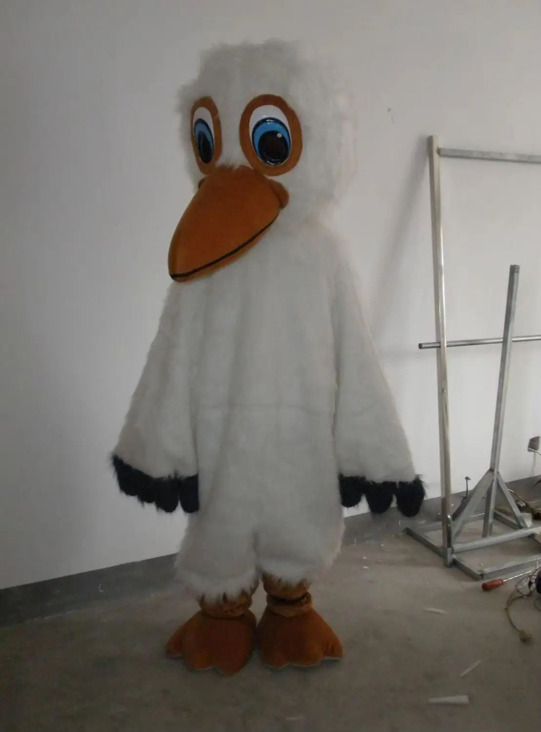 

New Version big white haird Woodpecker Mascot Costume Adult Birthday Party Fancy Dress Halloween Cosplay Outfits Clothing Xmas