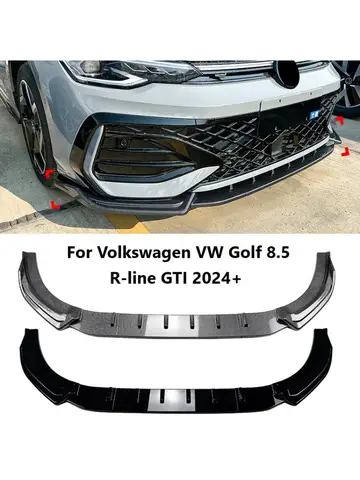 Car Front Bumper Lip for Volkswagen VW Golf 8.5 R-line GTI 2024+ Bumper Diffuser Splitter Spoiler Auto Body Kits Car Accessories