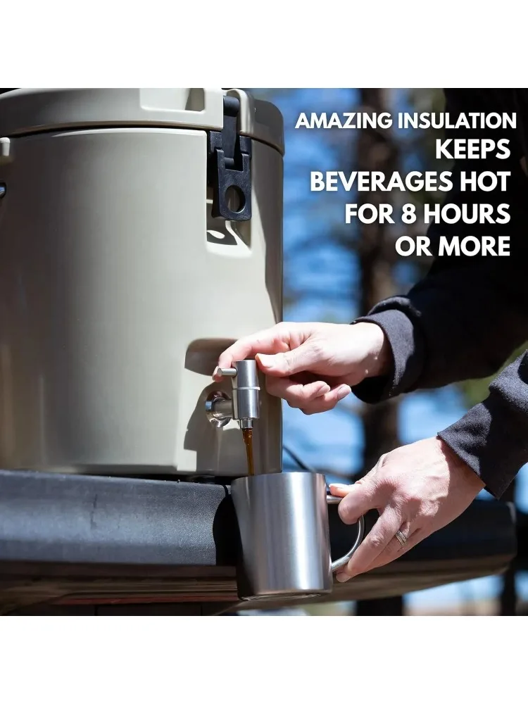 Izolowany dystrybutor napojów na gorące napoje - pojemność 7,5 litra, termos ze stali nierdzewnej na gorące i zimne napoje - przenośny pojemnik na napoje sportowe