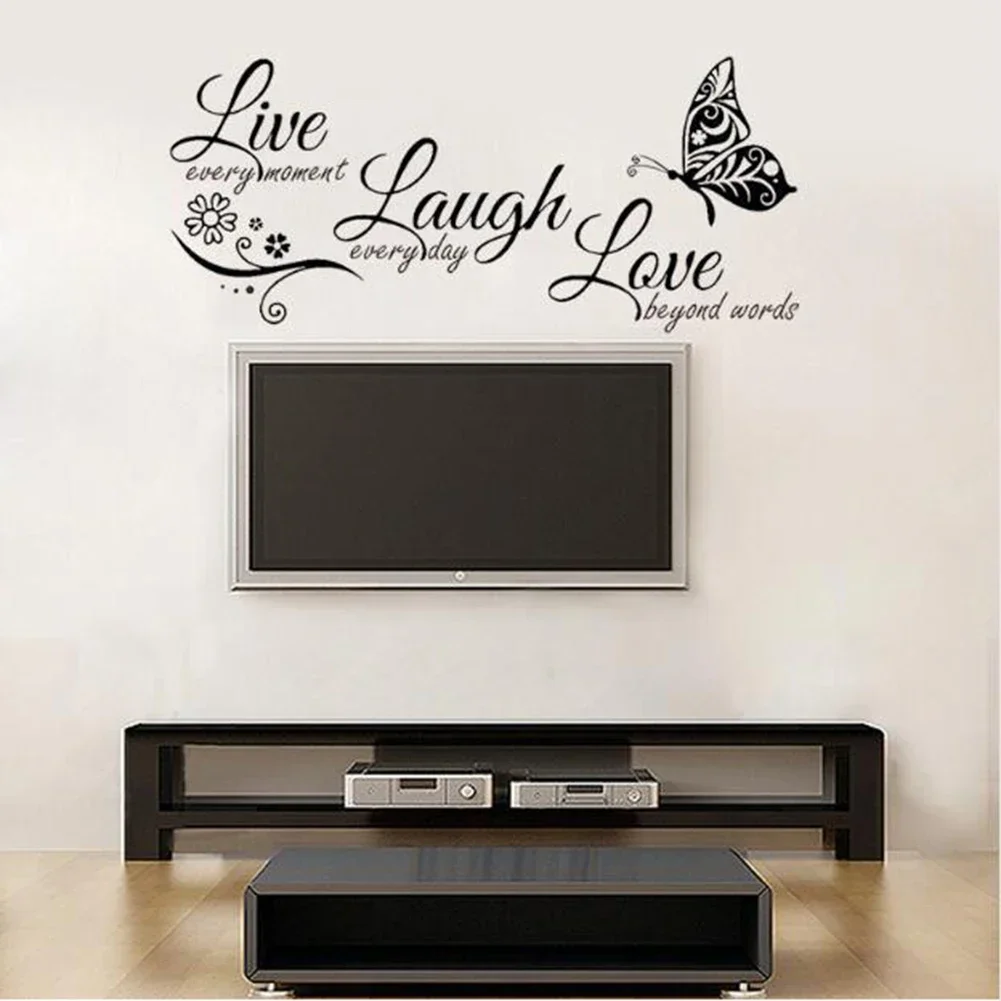 Live Vividly Love Butterfly Wall Sticker Art Modern Wall Decals Quotes Vinyls Stickers Wall Stickers Home Decor Living Room