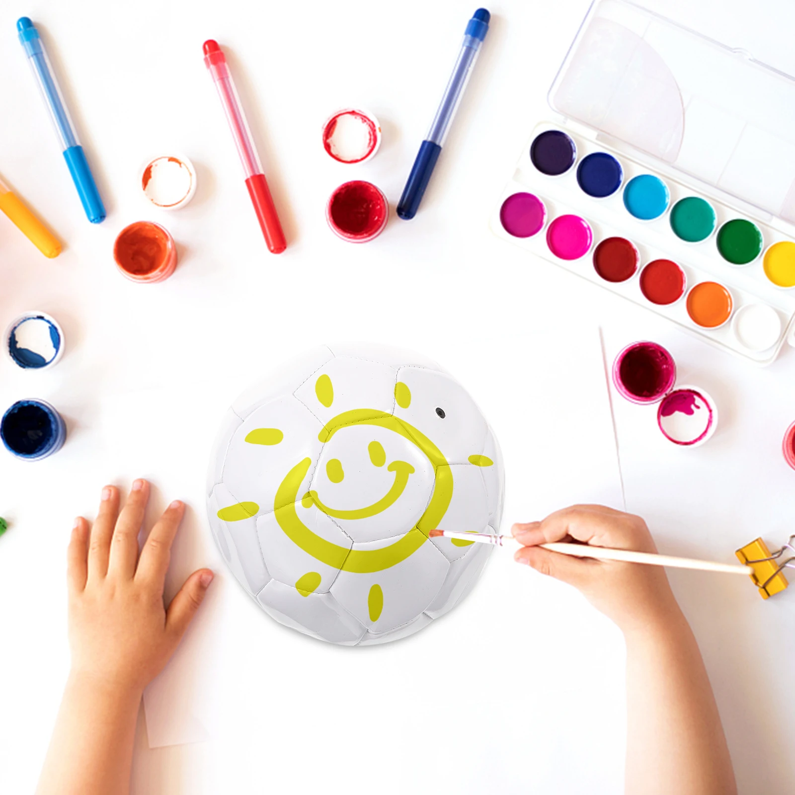 

1 set DIY Signature Pure White Football Painting Material Package Basic Set Kids Outdoor Parent child Handmade Blank Soccer