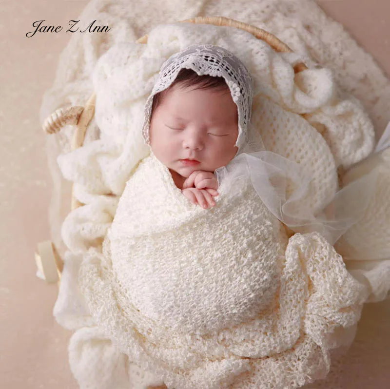 Newborn baby photo props white infant girl lace hat floral headband heart shape pillow