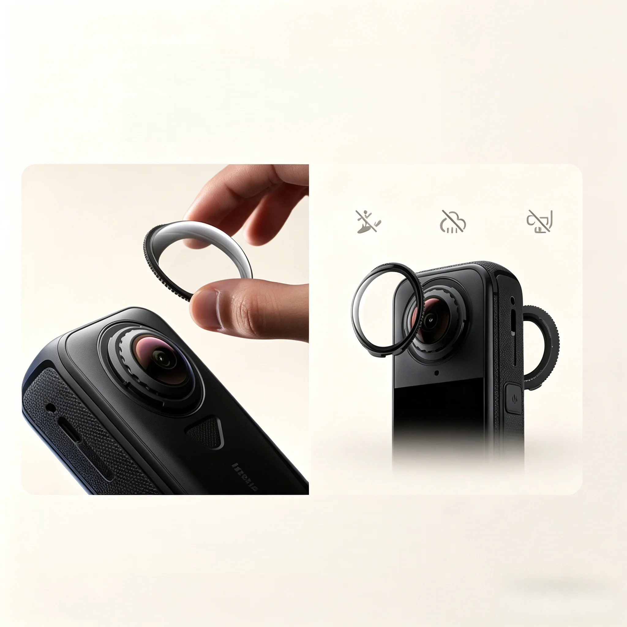 Premium Multi-Coated Glass Lens, X5 Camera Protective Cover, Anti-Scratch, Easy Detach, Improve Creative Shooting Clarity