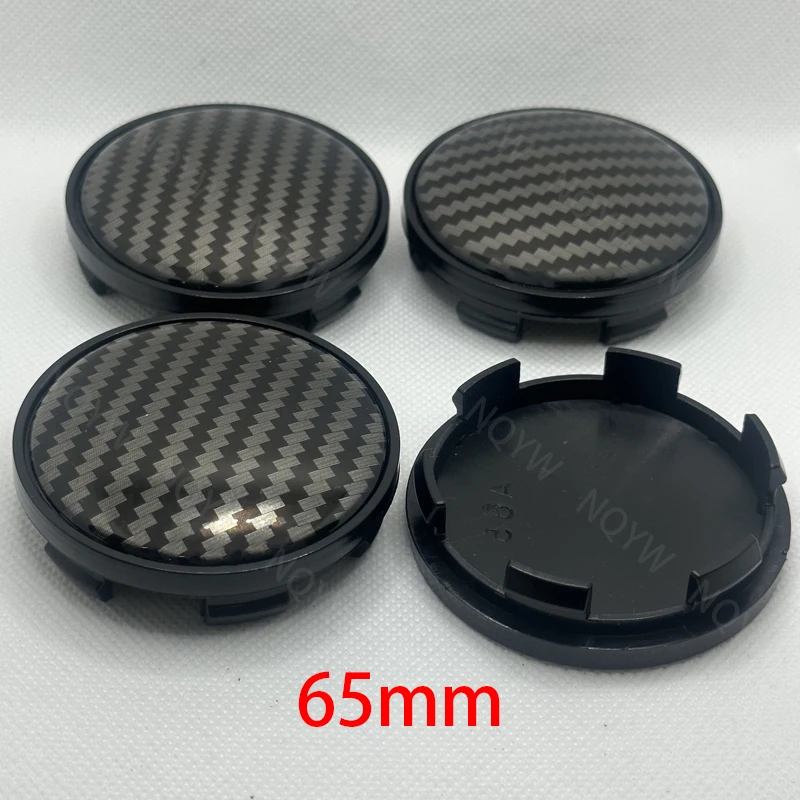 4Pcs/Set 65mm 3D Carbon Fiber Car Wheel Center Cap Wheels Wheel Center Cap Set Vehicles Cover Practical Durable High Quality