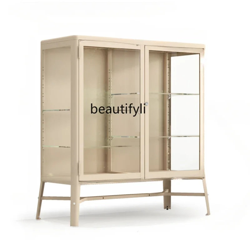 Double door glass display model cabinet building block ornament storage locker
