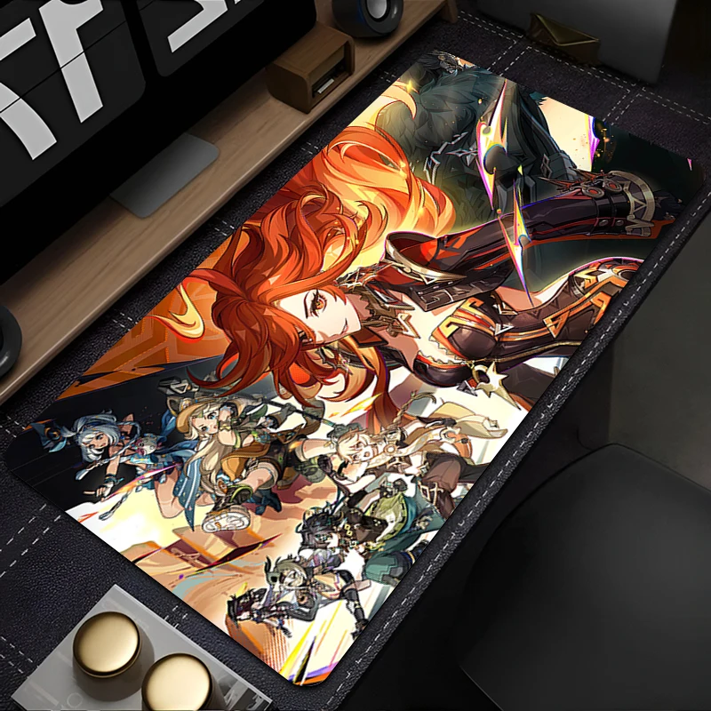 Mouse Pad Gamers Computer Extended Mousepad G-genshin Impact Mavuika Laptop Desk Mouse Mat Gaming Keyboard Rubber Durable Carpet