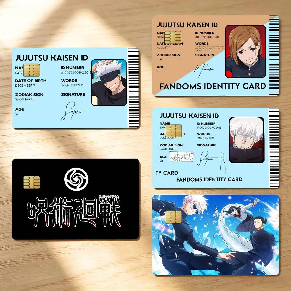 Comic J-Jujutsu Kaisen Laser Card Stickers For Transit Cards And Student IDs With Travel Commute