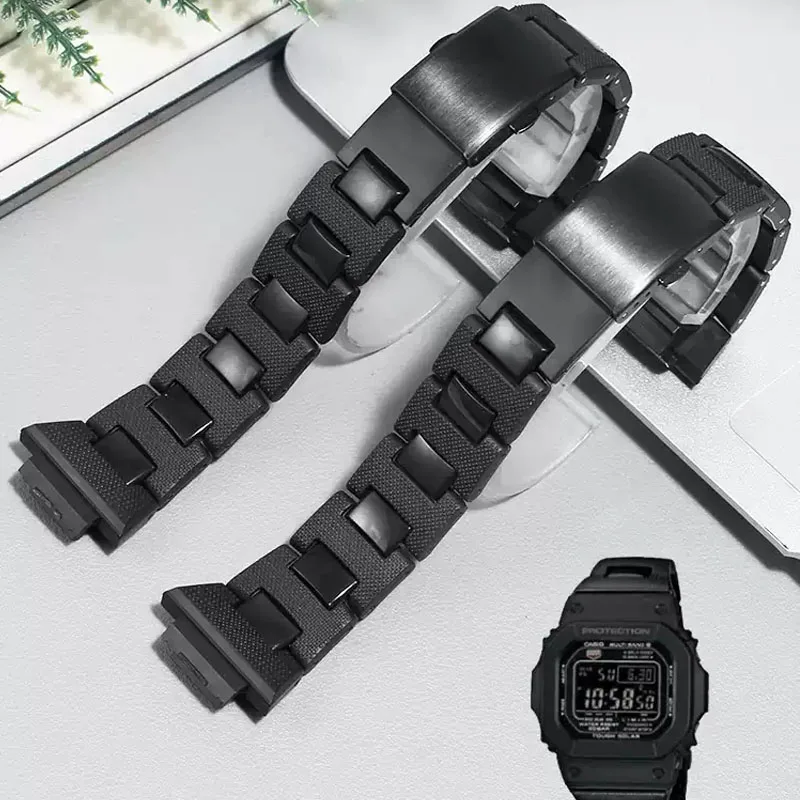 16mm Black Frosted Waterproof Plastic Steel Light Accessories for Casio Dw5600 Dw6900/Ga2100/GW-M5610 Anti-Allergy Watch Band