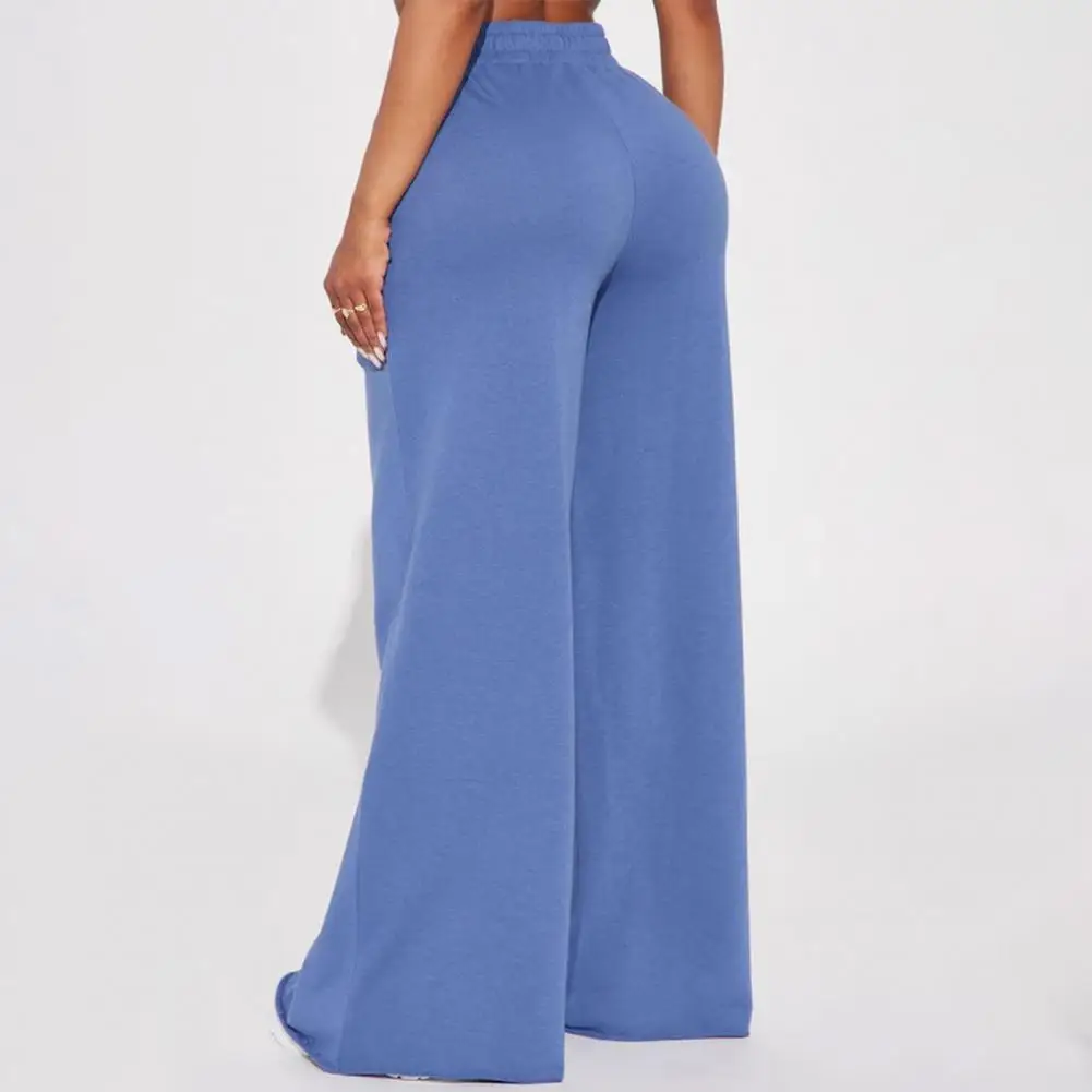 ارتفاع الخصر الهيب هوب نمط Sweatpants سيدة السراويل الطويلة غير رسمية النساء سراويل تقليدية بلون واسعة الساق بنطلون مع جيوب مرنة #4