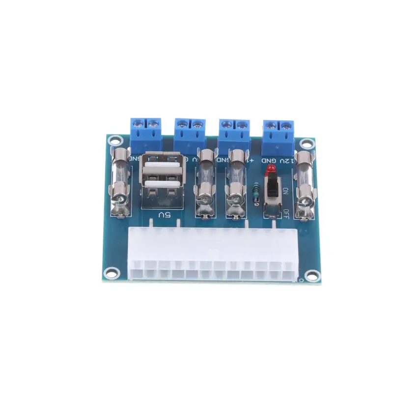 HOT! 1 Piece Power Adapter Supply Test Module Power Supply Circuit Outlet Module HU-M28W Desktop PC Power ATX Transfer Board