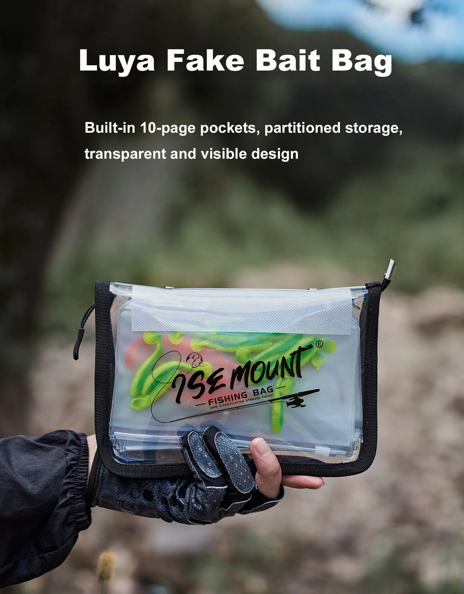 Luya Transparente gefälschte Ködertasche, PVC-Innentasche, geteilte wasserdichte Aufbewahrungstasche, Aufbewahrungstasche für Angeln, Sortierungszubehör – Detail 1