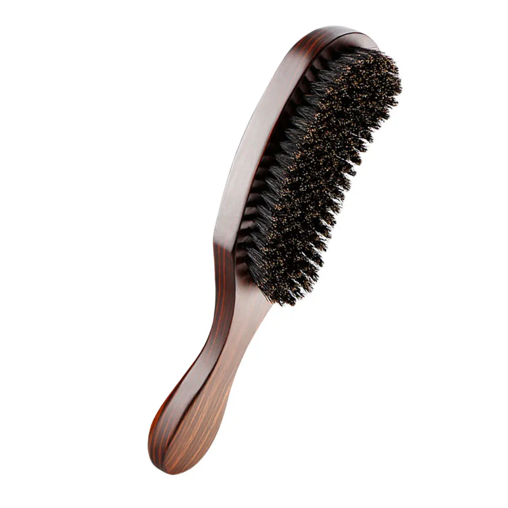 

Solid Wood Handle Beard Brush Men'S Bristles Mustache Brush Styling Cleaning Thick Hair Facial Tool Portable Grooming Comb For