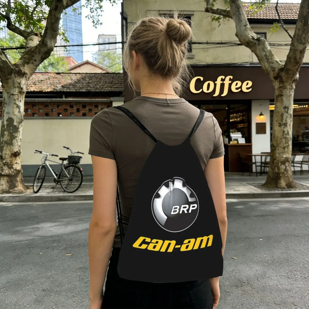 

Can-Am BRP Motorcycle Backpacks Multi-function Drawstring Bags Sports Bag Book Bags for Man Woman Students