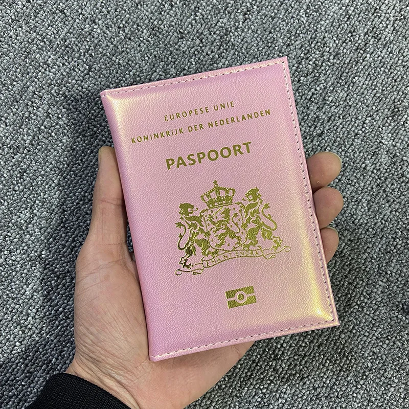 Copertina del passaporto olandese donna simpatica custodia per passaporto in pelle Pu rosa custodia per passaporto olandese da viaggio passaporto