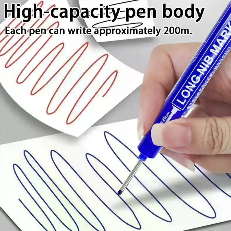 Long Needle Marker Pen (1PC) - 20mm/45mm Deep Hole Dash Pen for Metal, Woodworking & Tile, Precision Marking Tool