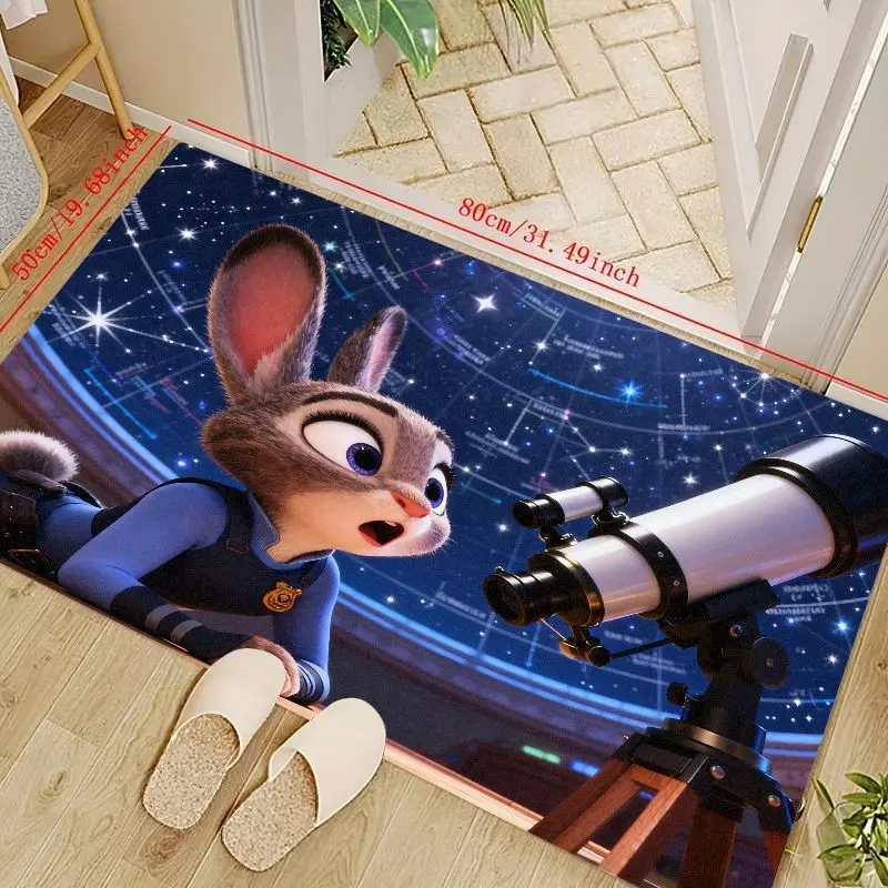 

1 шт. Zootopia Judy Hopps Starargazer Космическая тема напольный коврик, нескользящий ковер со звездным небом, коврик с милым мультяшным кроликом