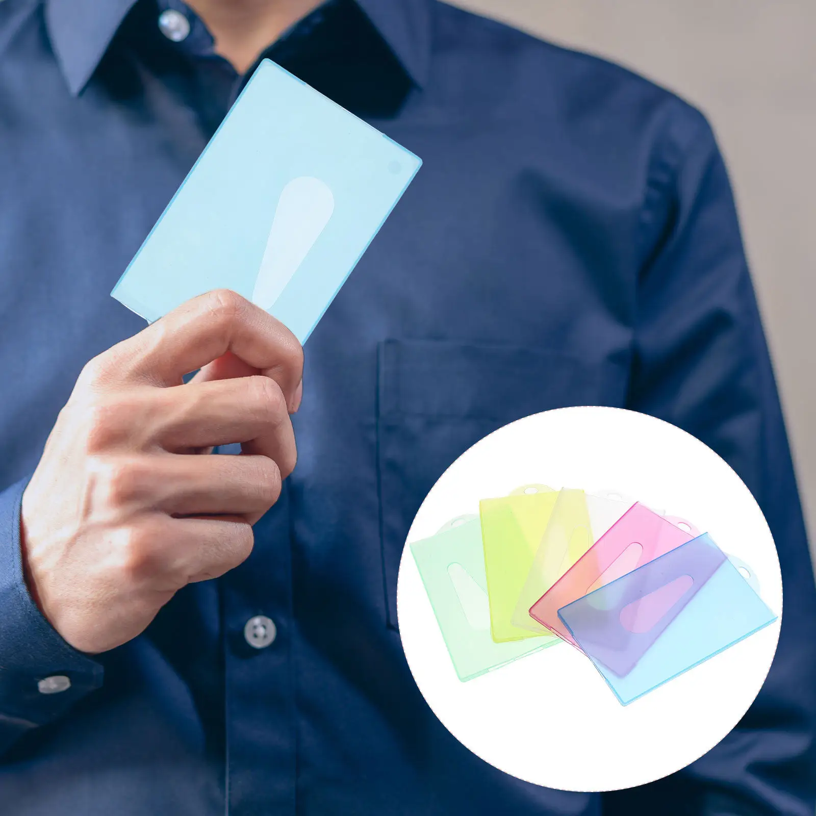 

30 шт. прозрачных гладких защитных чехлов для карт в конфетных цветах, портативные, для деловых, личных и волейбольных карт