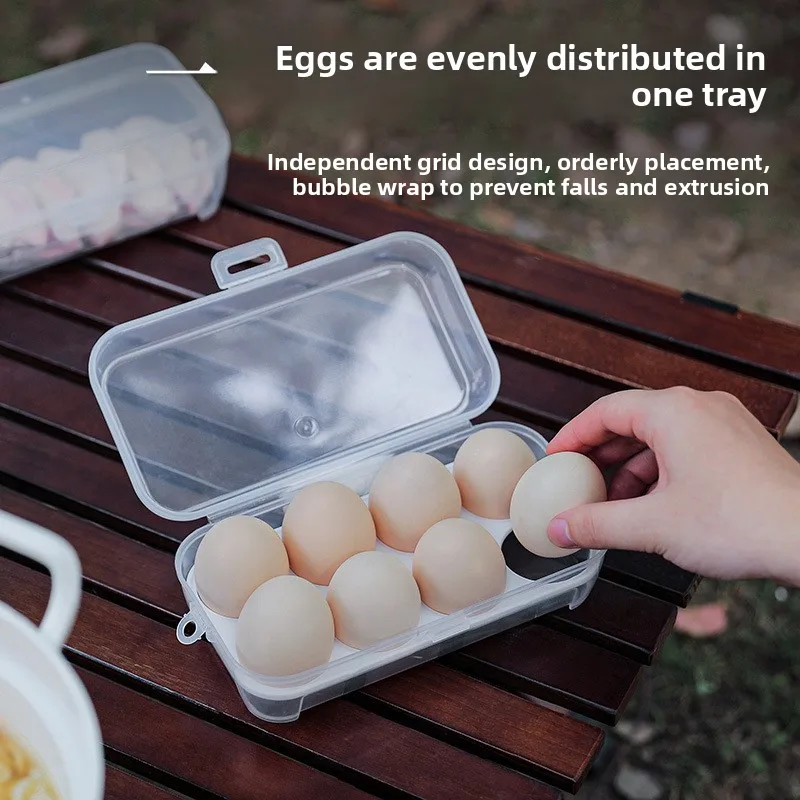 صندوق تخزين مع صينية بيض، صندوق بلاستيكي شفاف محمول مقاوم للصدمات، صندوق تعبئة بيض تجميل