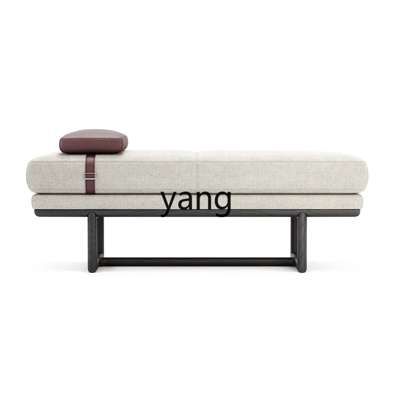 Yhl Creative Sofa Stool Fabric Pewter Solid Wood Shoe Changing Stool Long Strip Bed End Stool