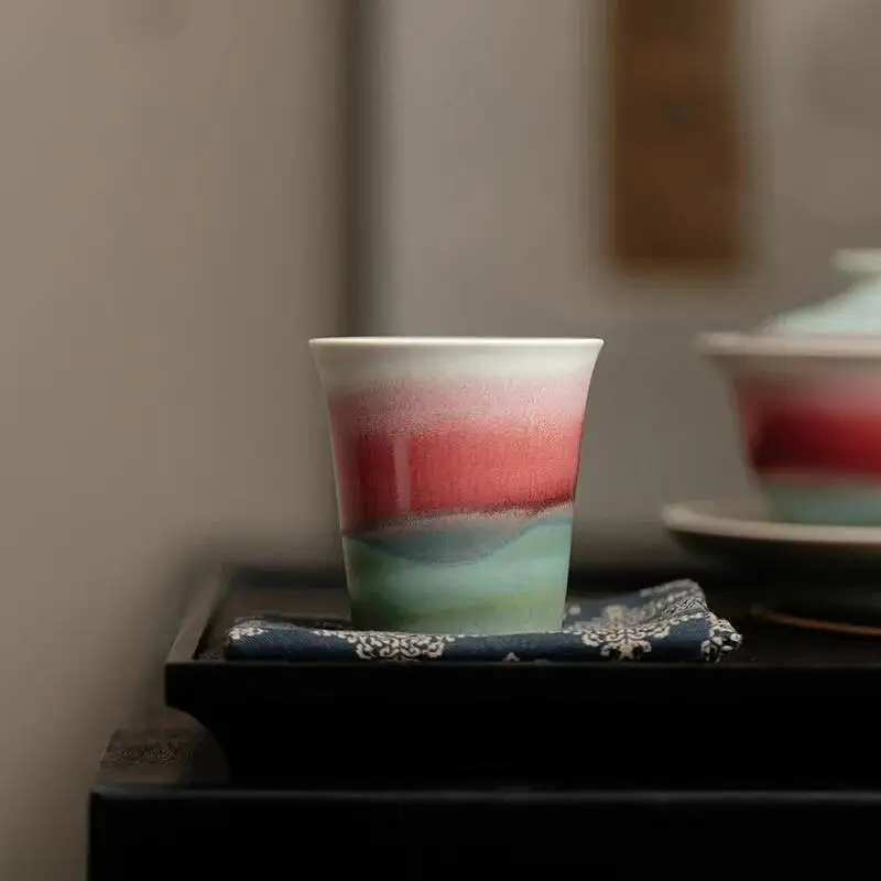 Pinellia كوب عطر أورورا فرن تغيير كوب شاي سيراميك كوب شخصي تذوق كوب المنزل الكونغ فو طقم شاي وعاء شاي هدية مجموعة صناديق