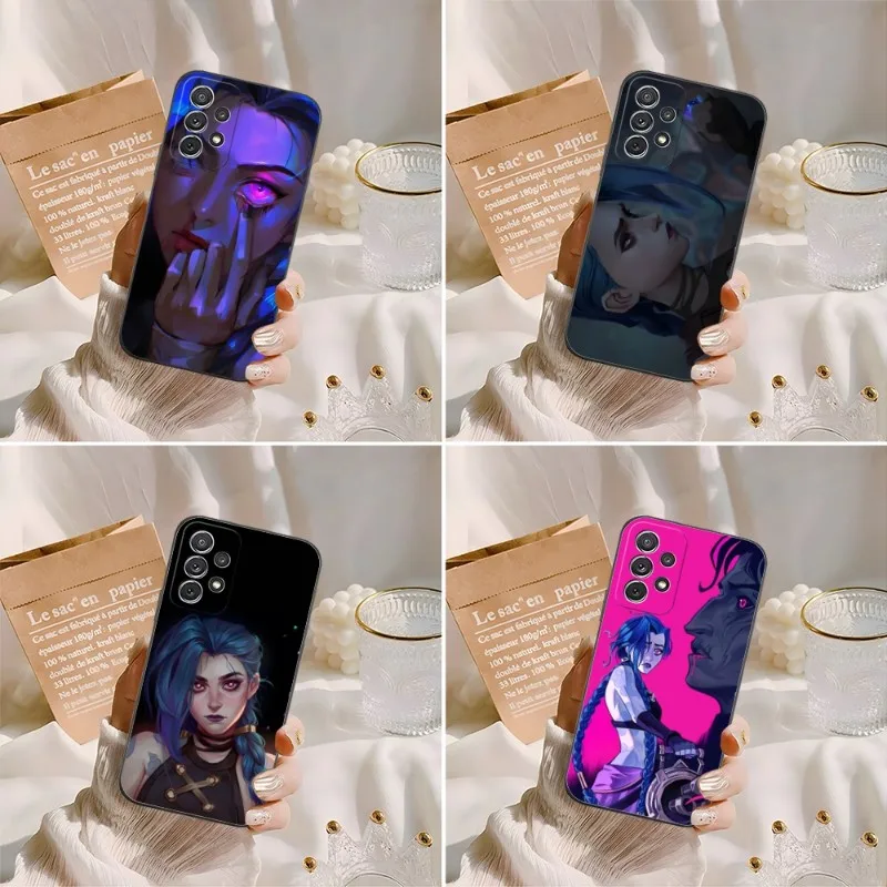 Anime Arcane Jinx Ốp Lưng Điện Thoại Funda Cho Samsung Note 20 10 8 9 Pro Plus Cực M20 M31 M40 M10 j7 J6 Thủ Lưng Vỏ