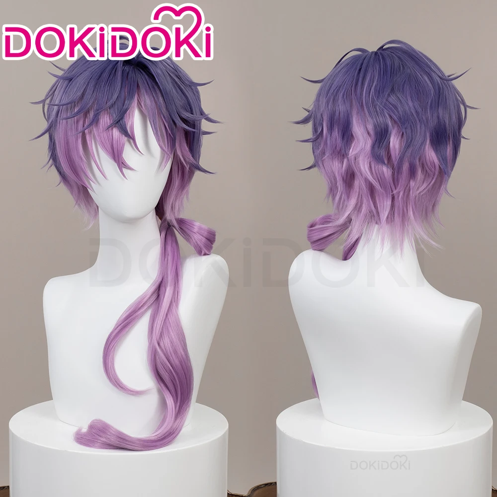 IN STOCK Uki Violeta Wig VTuber Cosplay Wig DokiDoki Men Short Purple Hair Uki Violeta Cosplay 75cm Long Wig Free Wig Cap