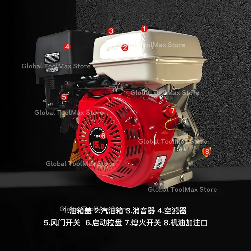 170F 4-Stroke Engine Small Petrol Motor for Water Pump Lawn Mower Sprayer Boat Marine Parts Accessories