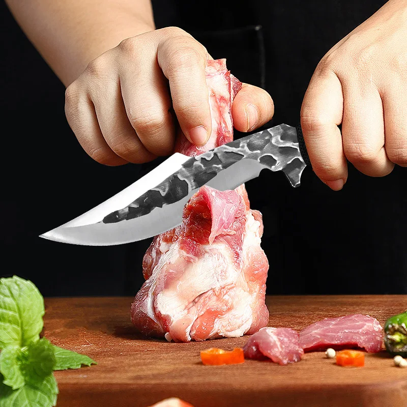 6 Inch Handmade Forged Butcher Knife Sharp Chef Knife Boning Knife Slicing Fish Meat Vegetable Kitchen Knives Cooking Knife