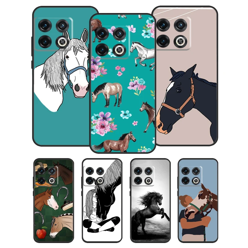 Horse Pony Pattern Silicone Case For Oneplus Ace 10 9 Pro 8T Nord 2 2T N10 20 N100 200 Luxury Soft Cover Coque