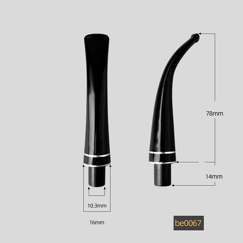 Smoking Pipe Specialized Bent Mouthpiece Acrylic Mouthpiece for 9mm Flue Wood Tobacco Pipe Accessories