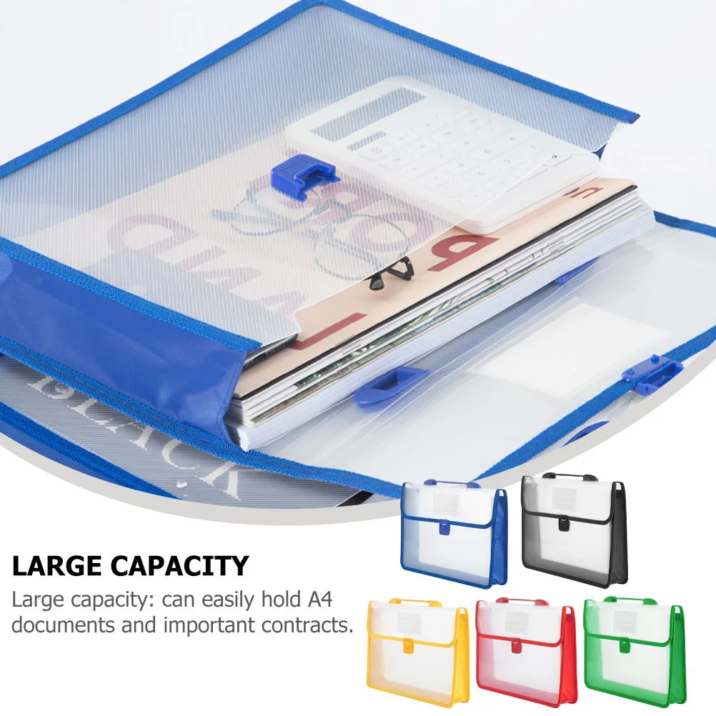 

5Pcs Document Pouch File Organizer Large Capacity A4 Folder Bag Portable Business Office Document Holder Case