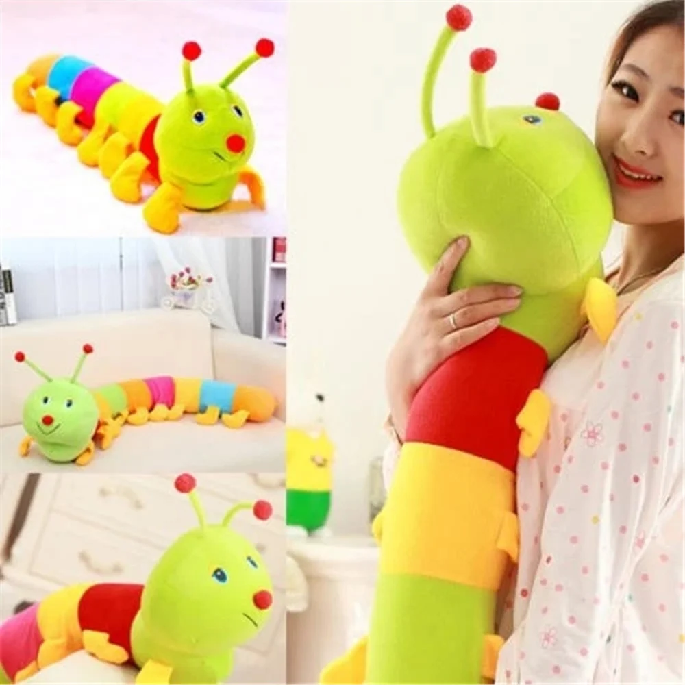 Multicolor 50CM Regalo di compleanno Peluche ripiene Cotone Inchworm Bambini Bambola Farcito Insetti Peluche Caterpillar Toy