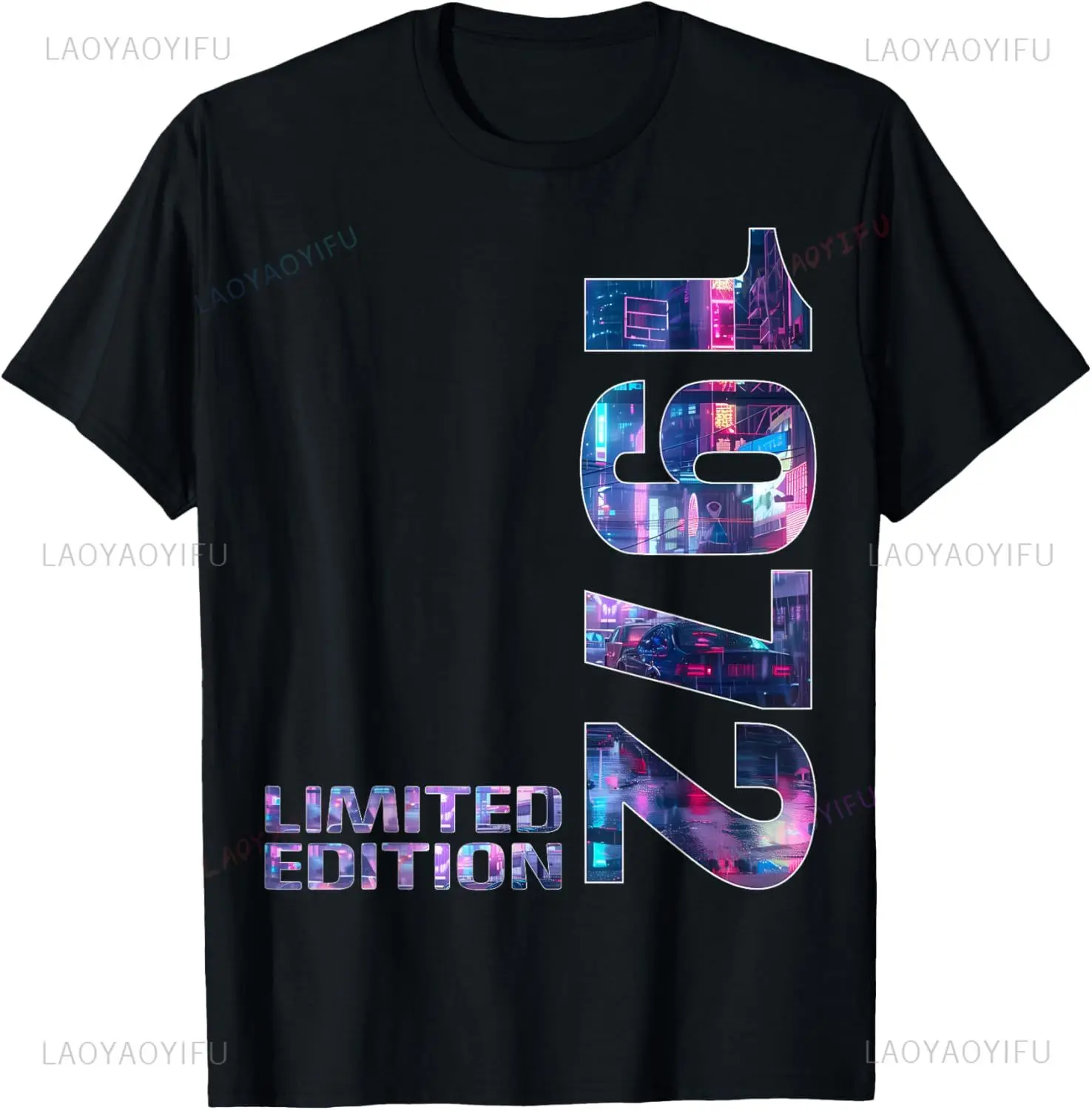 1972 طبعة محدودة 53th عيد ميلاد ولد 1972 للجنسين الرقبة تي شيرتات قصيرة الاكمام ملابس شخصية غير رسمية قمصان الشارع الشهير #5