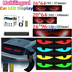 5v USB mehrsprachiges Auto LED Matrix Pixel Panel Smart App Fernbedienung Scrollen Werbung Auto LKW Teufel Auge Zeichen Licht
