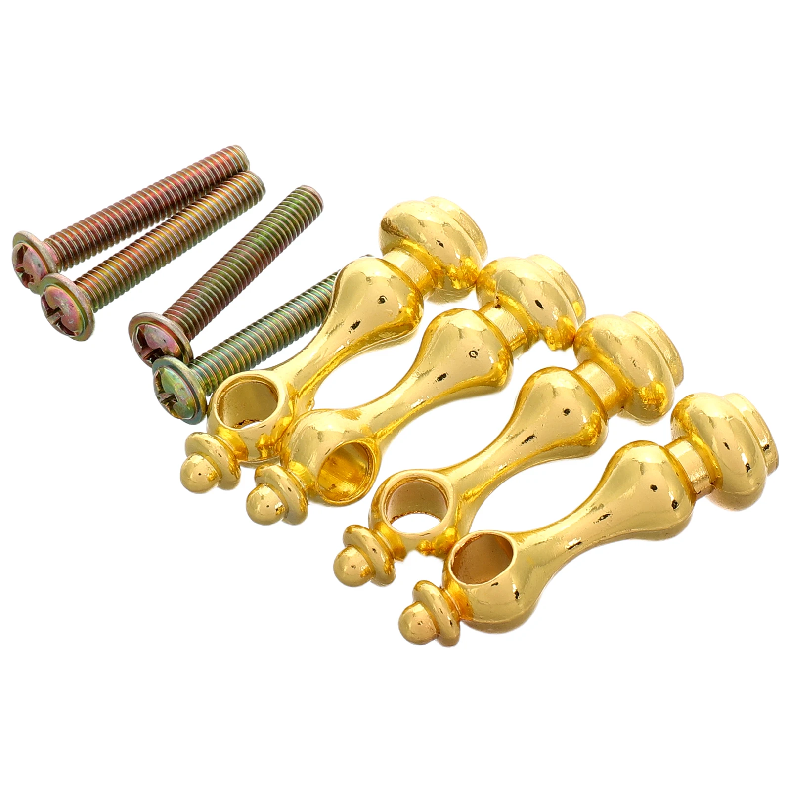 

4pcs Railing Connectors Metal Post End Cap Pole Connectors For Glass niture Cabinets Golden Sturdy Iron Easy Install