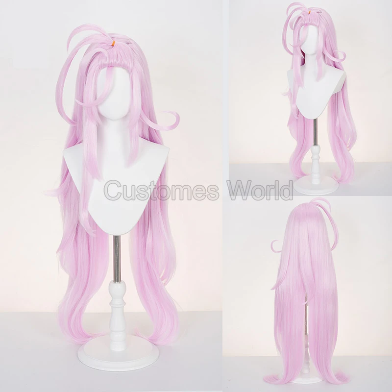 Genshin-Peluca de Cosplay de Albedo de impacto, peluca larga rosa, pelucas sintéticas resistentes al calor para mujeres y niñas, Festiva de Carnaval