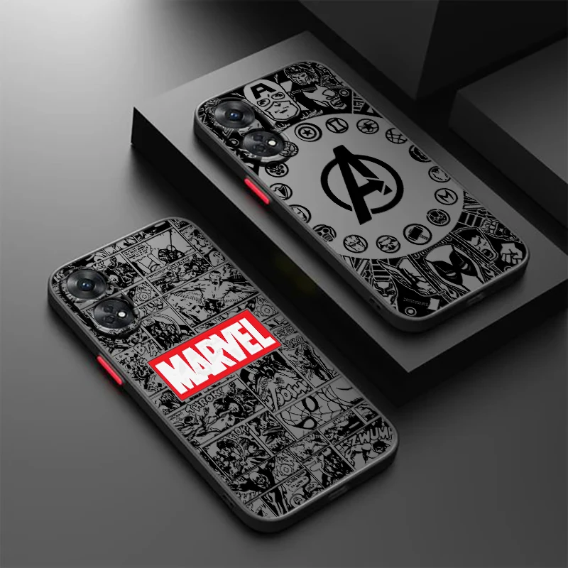 NEW Marvel Avengers For OPPO Reno 8T 8 7 6 5 Z F SE Pro Plus Lite TPU Shockproof Frosted Translucent Phone Case