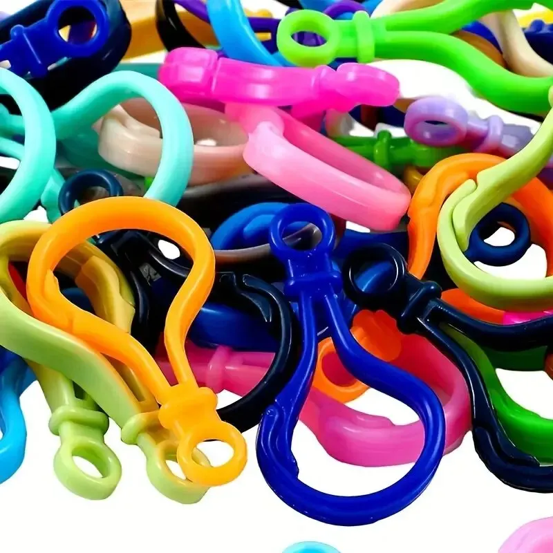 50pcs Plastic Lobster Clasp, Colorful Lanyard Clip and Hook Clasp, Mixed Color, Plastic Keychain Clip for DIY Key Ring view 6