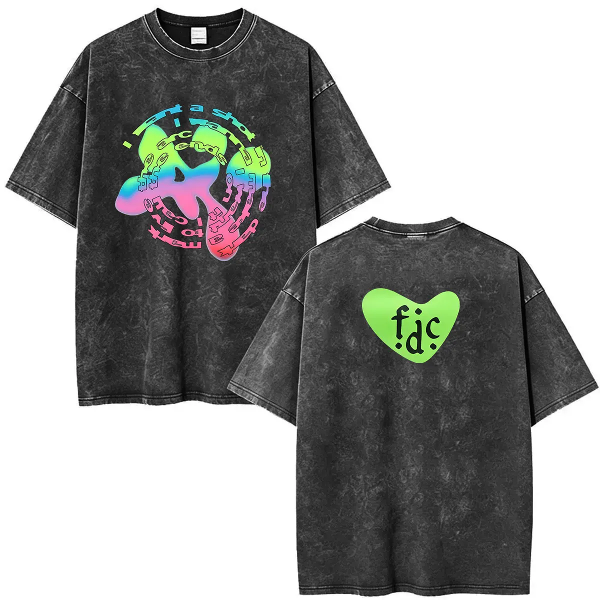 Rock Band Fontaines D.C UK Tour 2027 Vintage Washed T Shirts Men's Fashion Oversized Cotton T-shirt Hip Hop Punk Clothing Tshirt