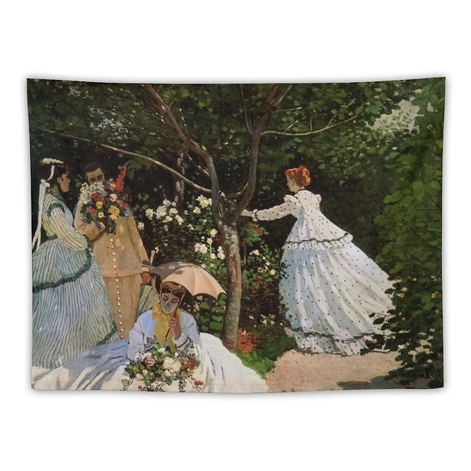 New Women in the garden by Claude Monet Tapestry Living Room Decoration Room Decoration